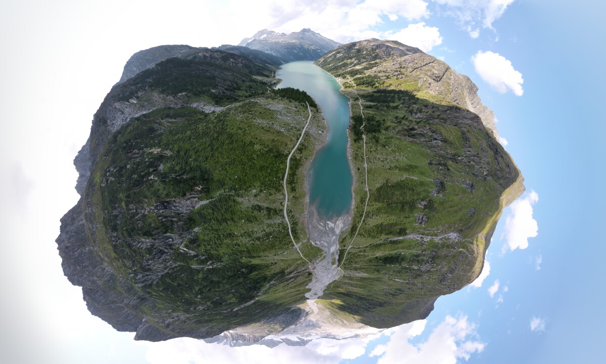 Bekijk details van de interactieve drone panorama Schlegeisspeicher