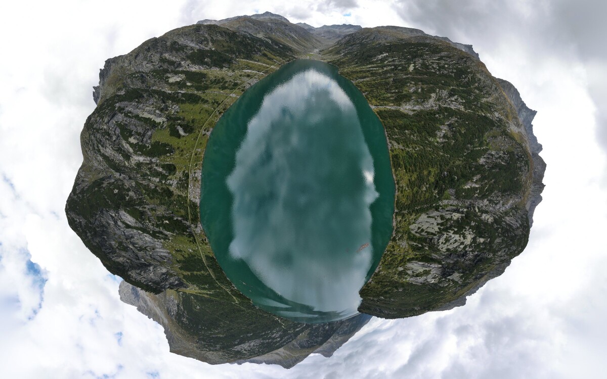 Bekijk details van de interactieve drone panorama Zillergrund Stausee End