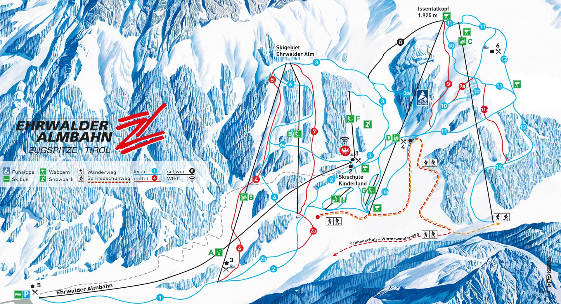 Pistenplan Ehrwalder Alm / Ehrwald - Skisaison 2018-2019 Pistenplan Ehrwalder Alm / Ehrwald - Skisaison 2018-2019