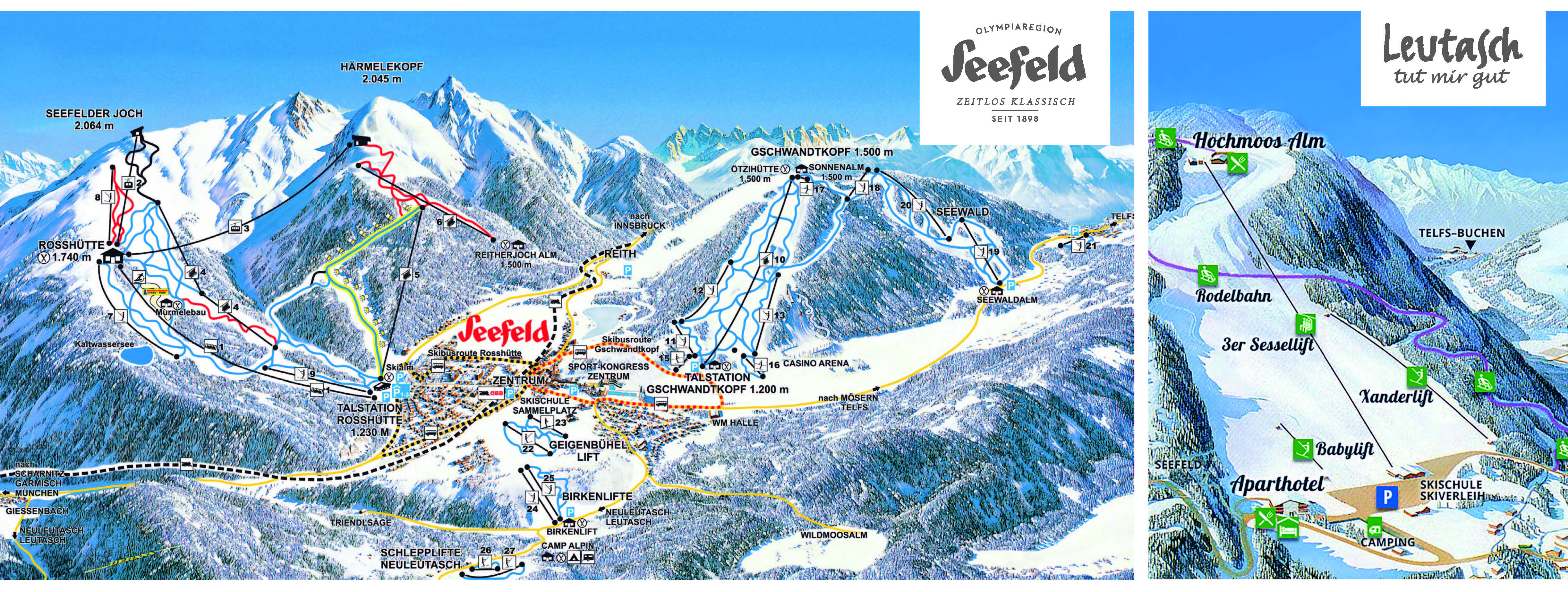 Pistekaart Seefeld Olympiaregion - Skiseizoen 2015-2016