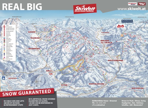 Piste Map SkiWelt Wilder Kaiser - Brixental - Ski season 2021-2022