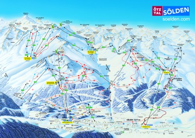 Pistenplan Sölden - Ötztal Arena - Skisaison 2011-2012