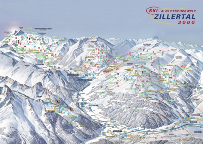 Piste Map Zillertal 3000 - Mayrhofen - Ski season 2019-2020 Piste Map Zillertal 3000 - Mayrhofen - Ski season 2019-2020