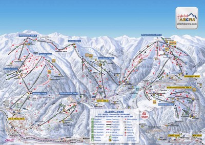 Pistekaart Zillertal Arena - Skiseizoen 2019-2020 Pistekaart Zillertal Arena - Skiseizoen 2019-2020